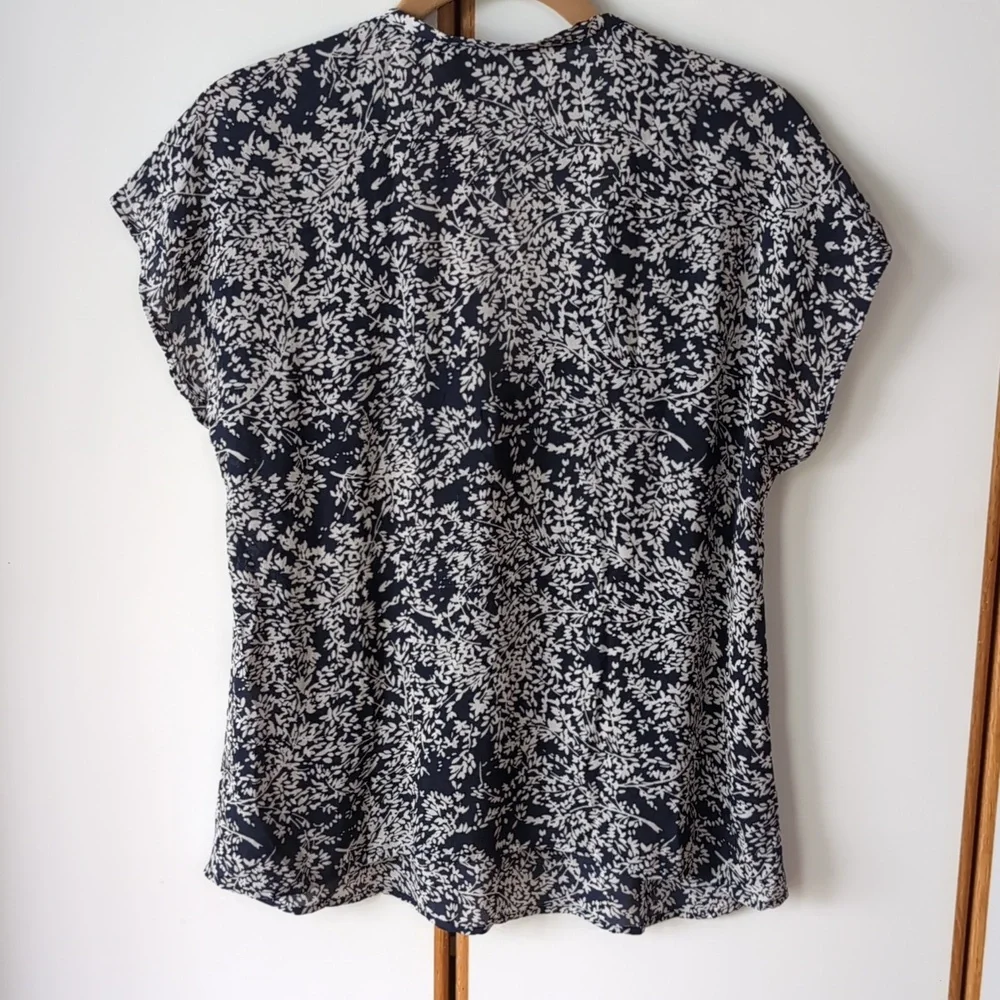 Joie Suela Printed Silk Top Blouse S